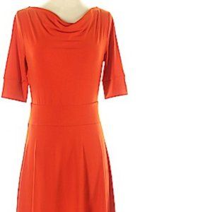 Banana Republic Orange Stretchy Cowl Neck Dress